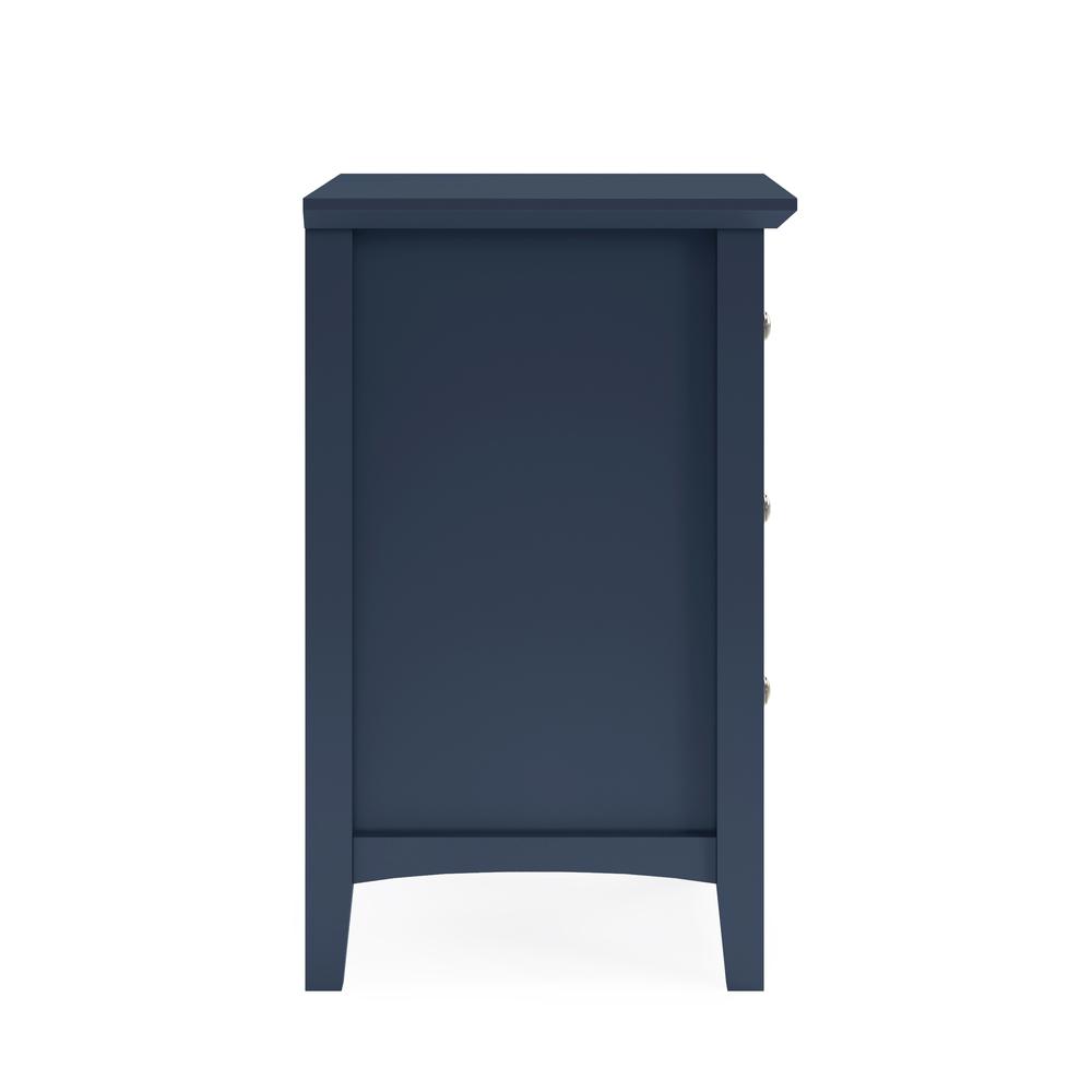 Grace Three Drawer Nightstand in Blueberry. Picture 4