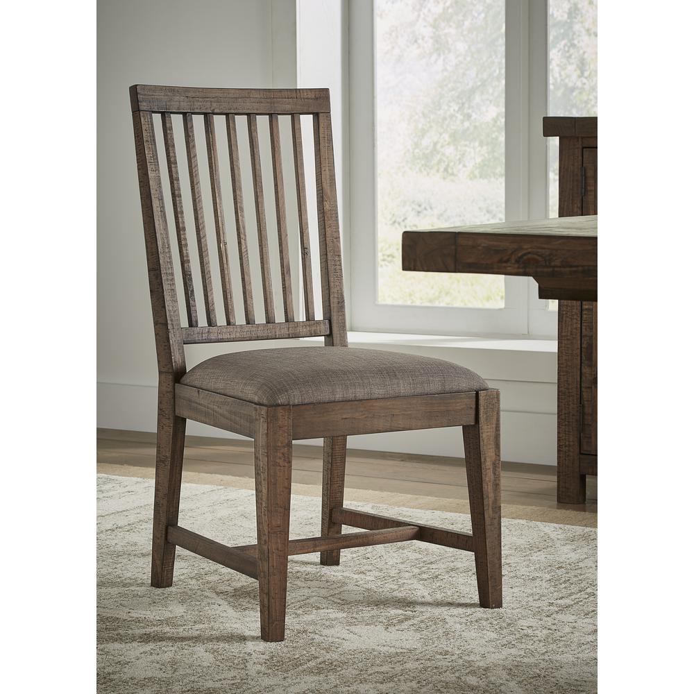 Autumn Solid Wood Upholstered Dining Chair in Flint Oak. Picture 1