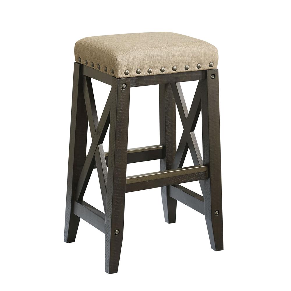 Yosemite Solid Wood Upholstered Bar Stool in Cafe. Picture 3
