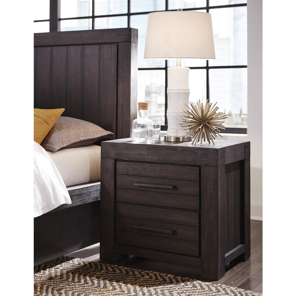 Heath Two Drawer Nightstand in Basalt Grey. Picture 1