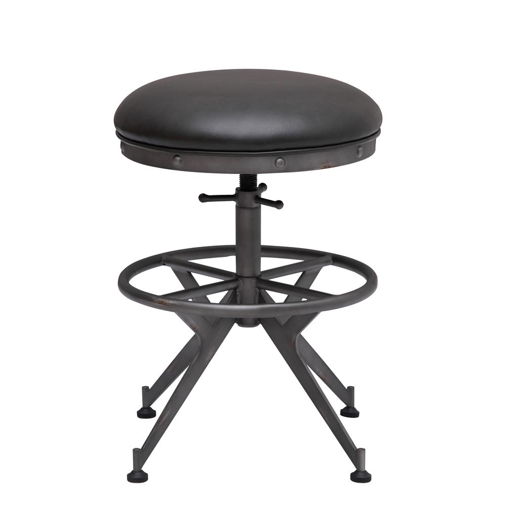 Medici Desk Stool in Charcoal Brown. Picture 3