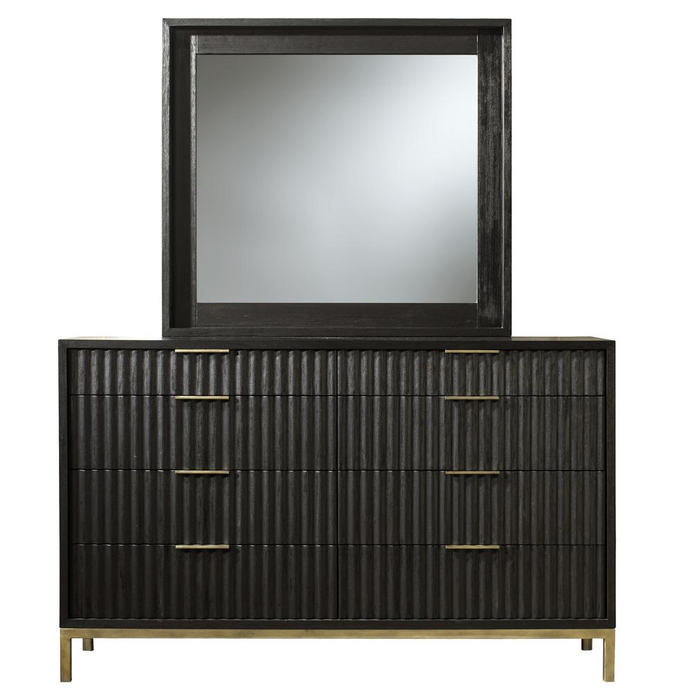 Kentifield Solid Wood Eight Drawer Dresser in Black Drifted Oak (2024). Picture 3