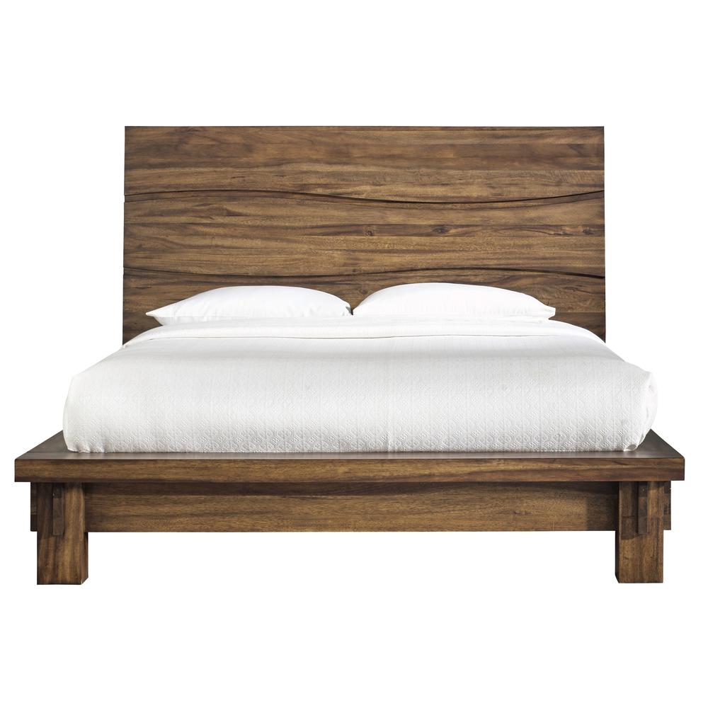 Ocean Solid Wood Platform Bed in Natural Sengon. Picture 6