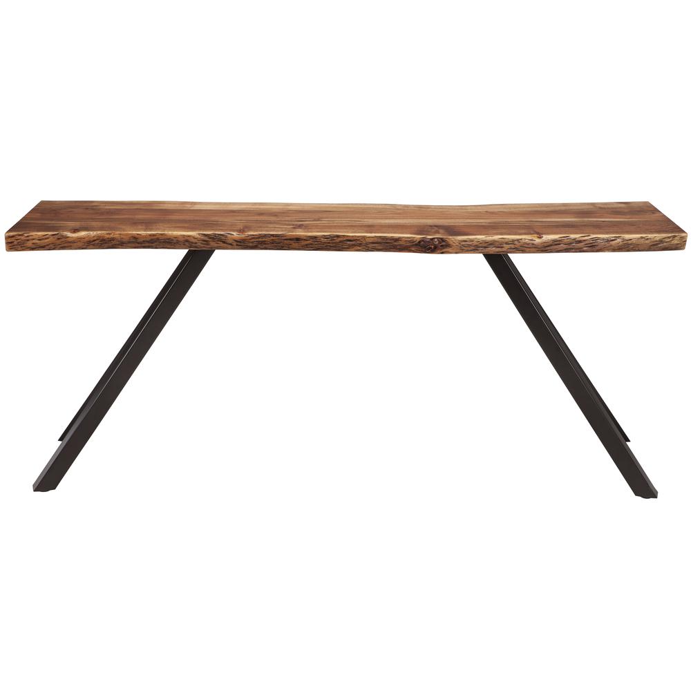 Reese Live Edge Solid Wood Metal Leg Console Table in Natural Acacia. Picture 3