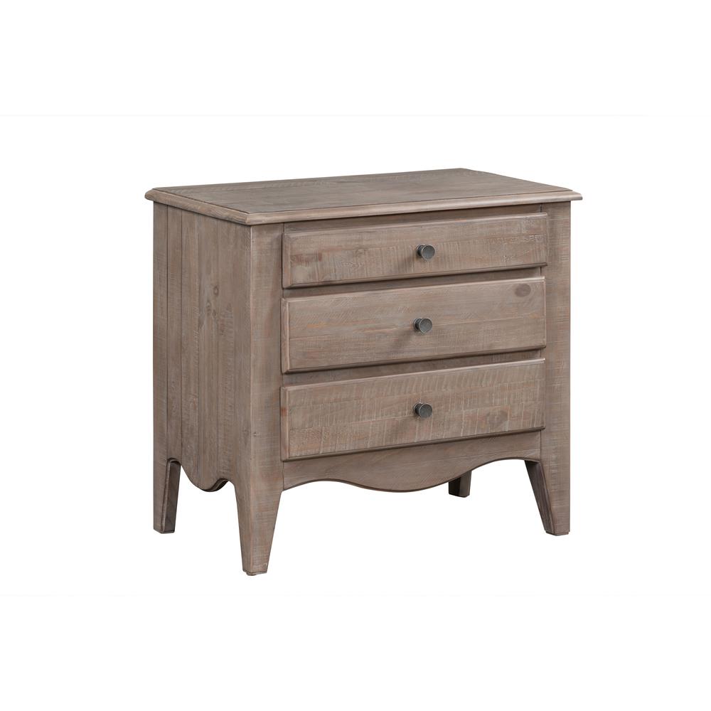 Ella Three-Drawer Nightstand in Camel. Picture 4