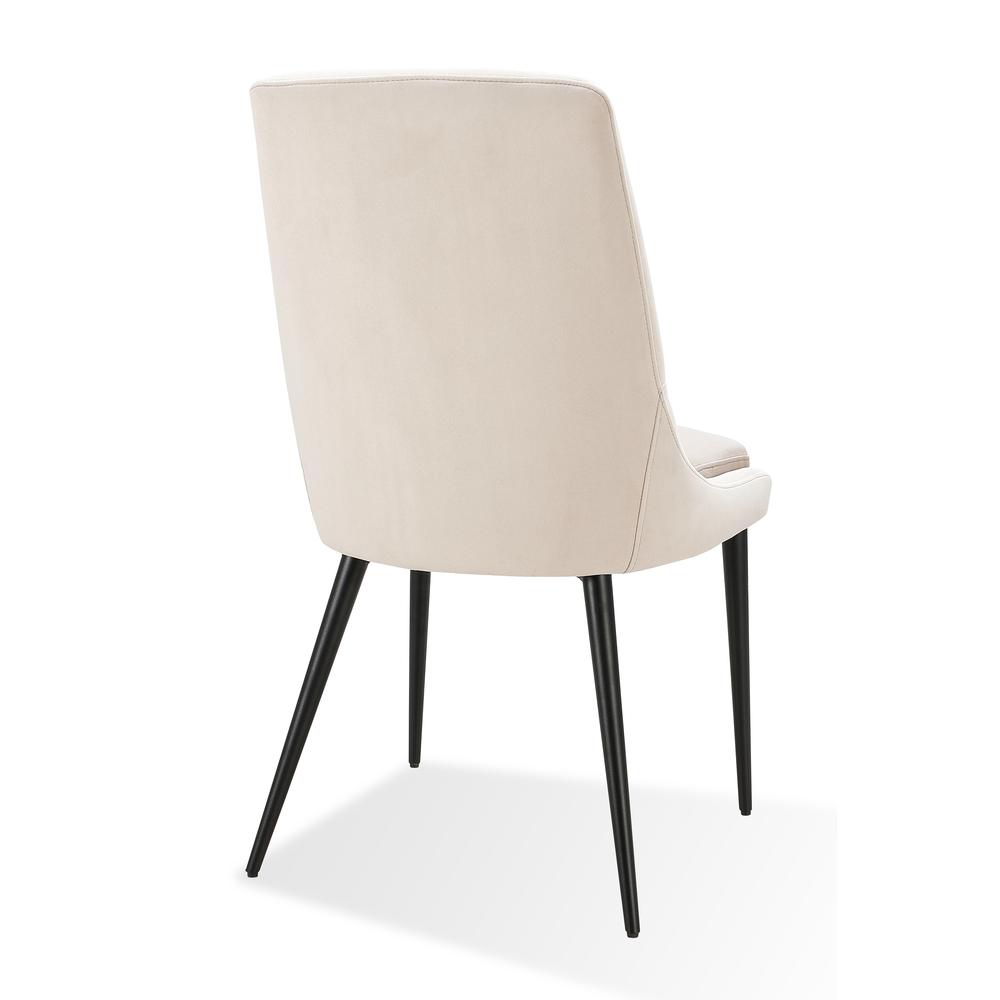 Winston Upholstered Metal Leg Dining Chair in Cream and Black. Picture 2
