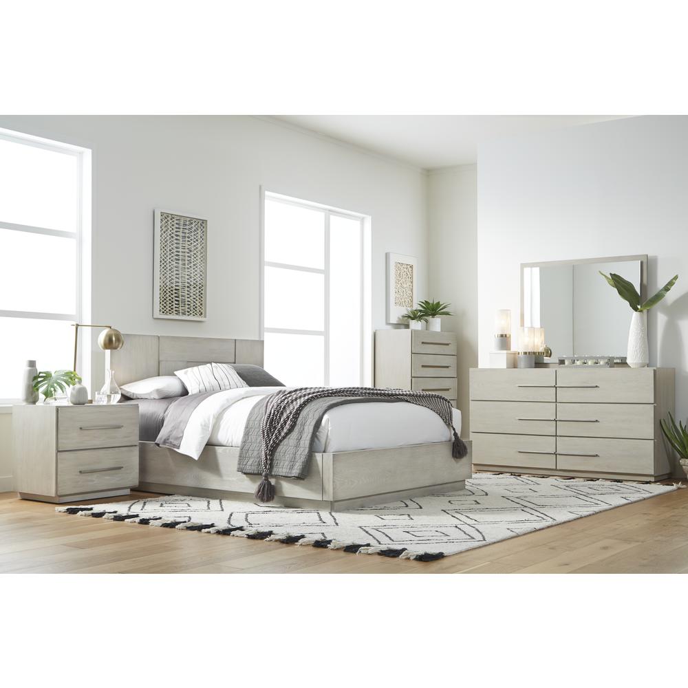 Destination Wood Panel Bed in Cotton Grey. Picture 2