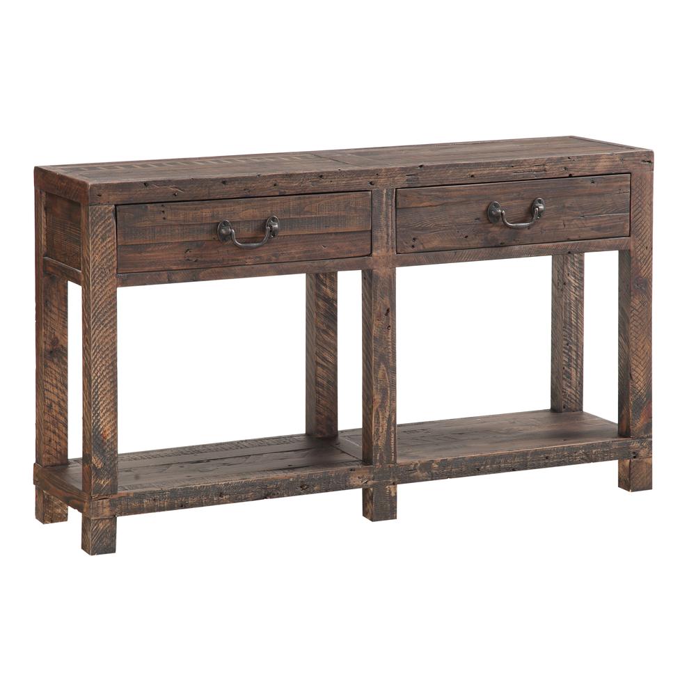 Craster Reclaimed Wood Console Table in Smoky Taupe. Picture 3