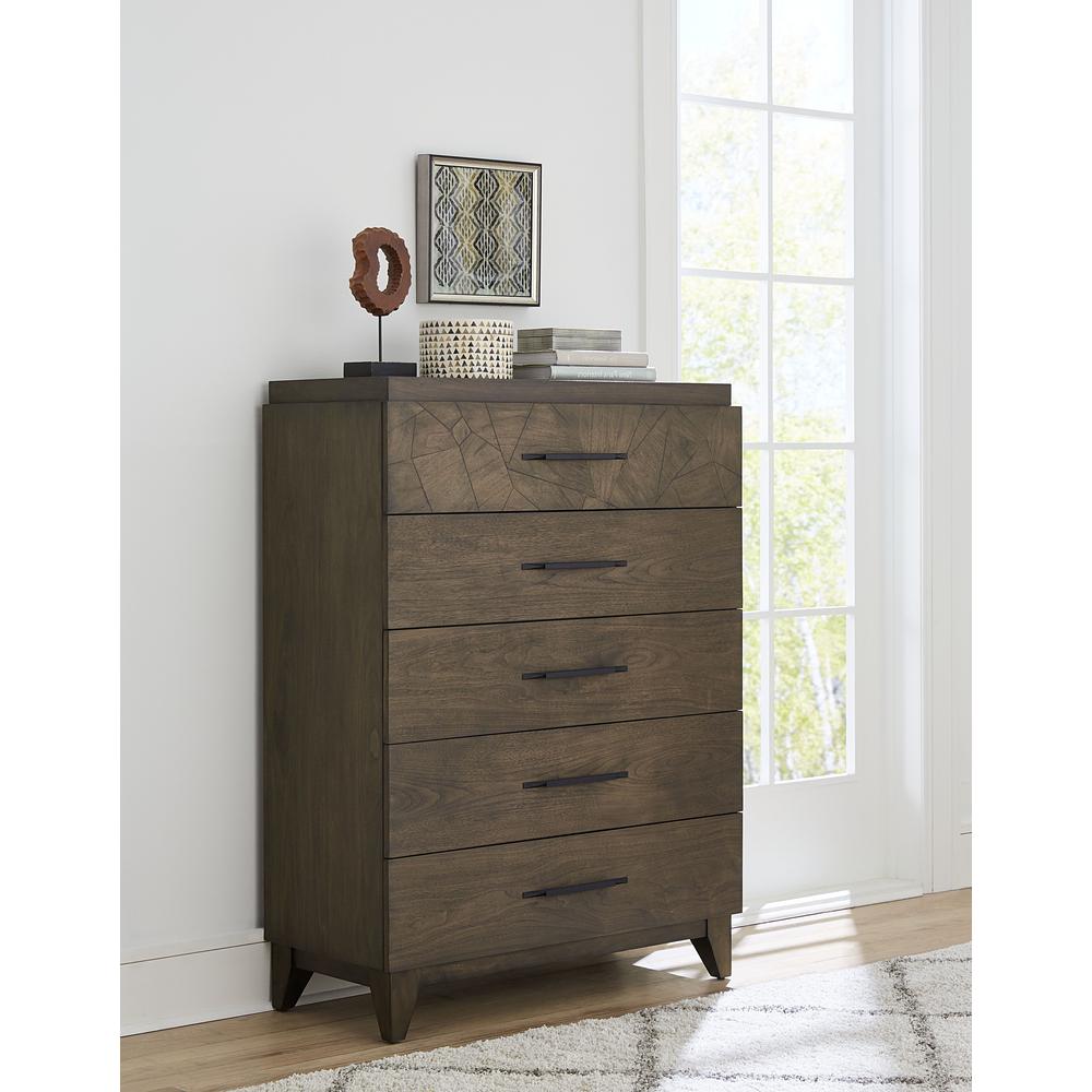 Broderick Five-Drawer Chest  in Wild Oats Brown (2024). Picture 1