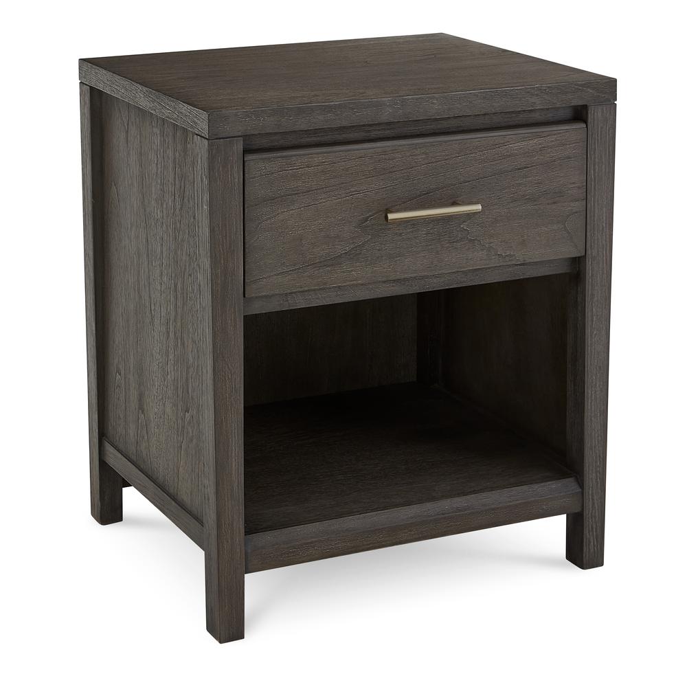 Nevis One Drawer Nightstand in Sharkskin. Picture 5