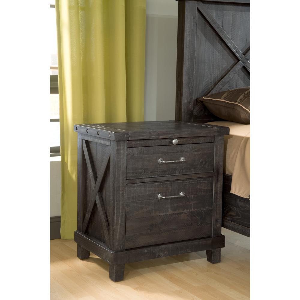 Yosemite Solid Wood Nightstand in Cafe. Picture 2