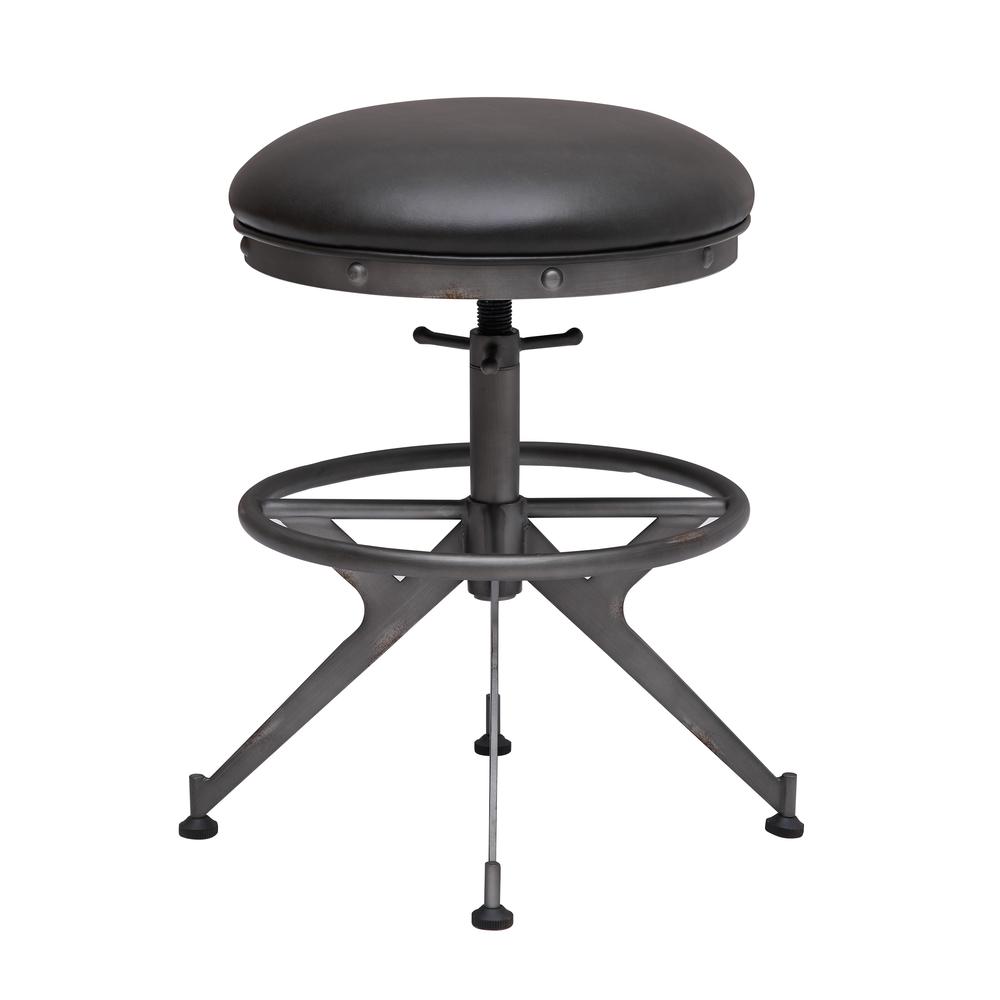 Medici Desk Stool in Charcoal Brown. Picture 4