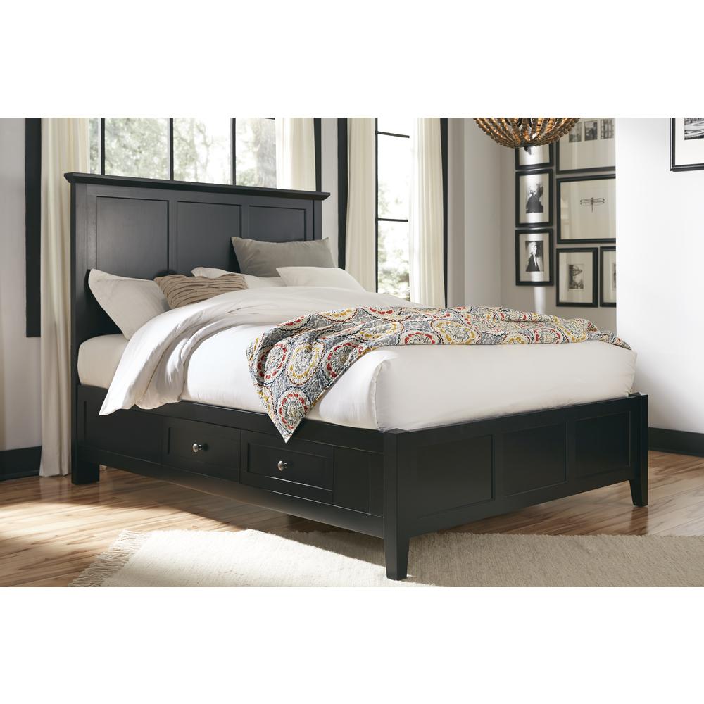 Paragon Four Drawer Wood Storage Bed in Black. Picture 1