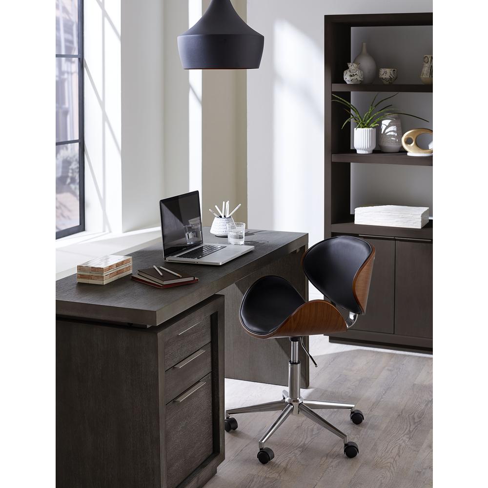 Oxford Single Pedestal Desk in Basalt Grey. Picture 3