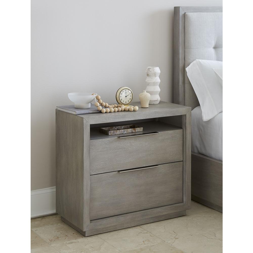 Oxford Two-Drawer Nightstand in Mineral. Picture 1