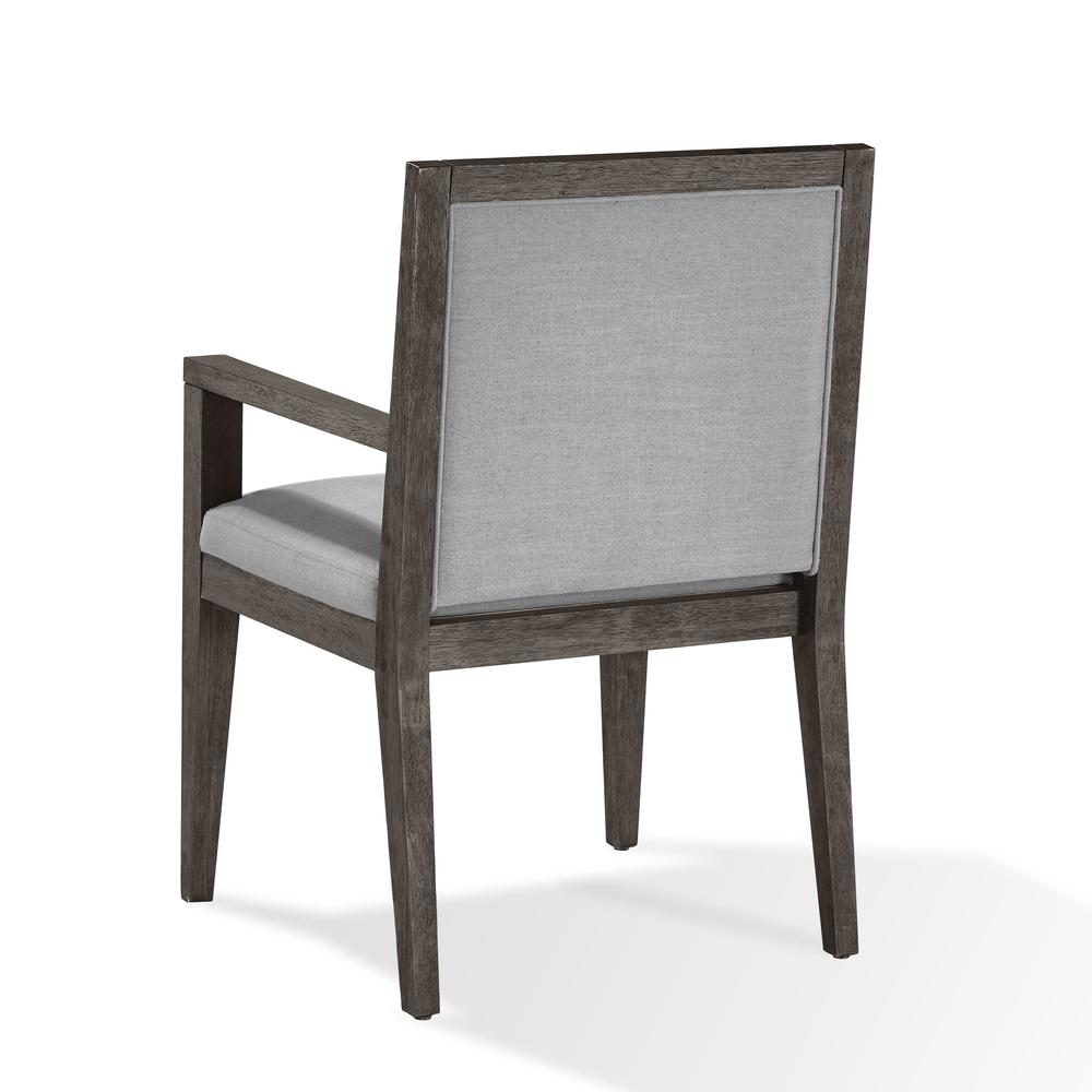 Modesto Wood Frame Upholstered Arm Chair in Koala Linen and French Roast. Picture 7
