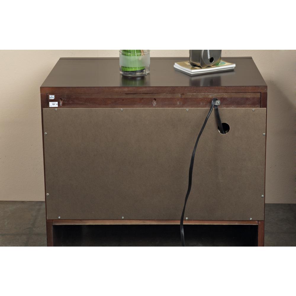 Element Charging Station Nightstand in Chocolate Brown. Picture 5