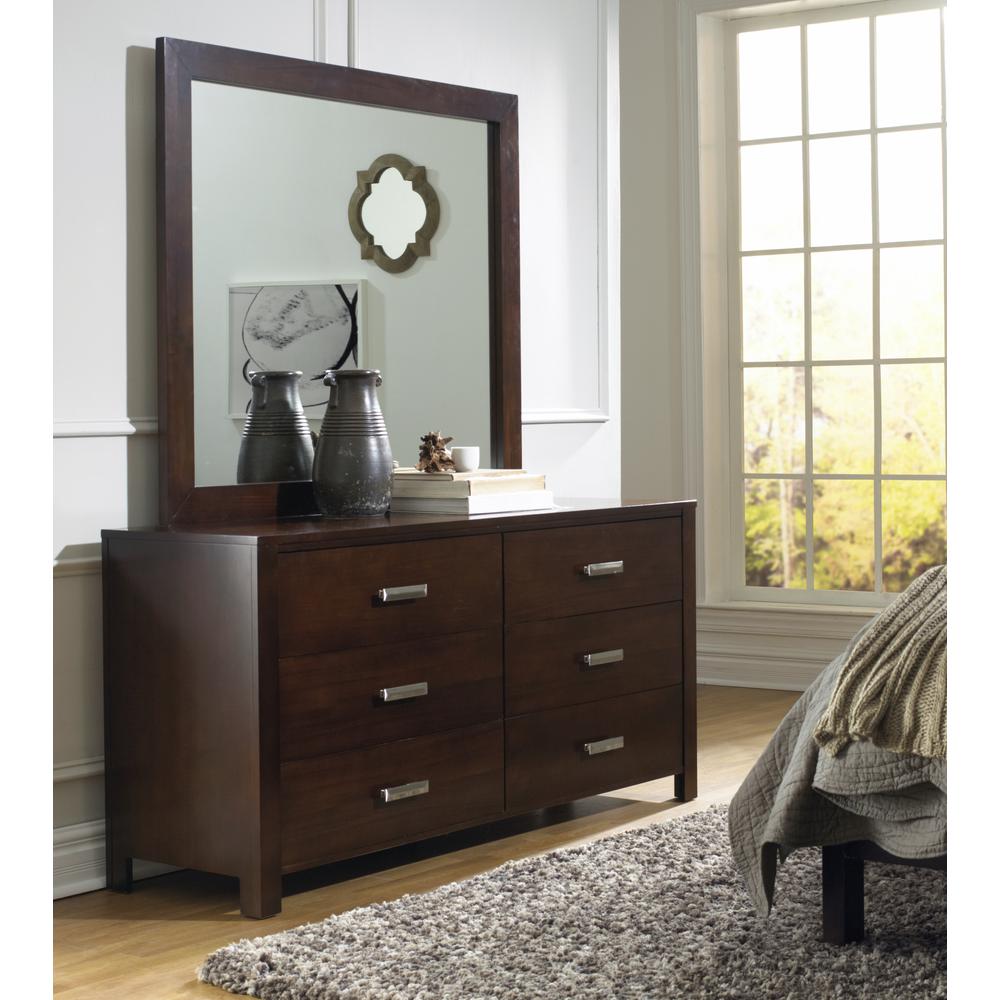 Riva Mirror in Chocolate Brown. Picture 1