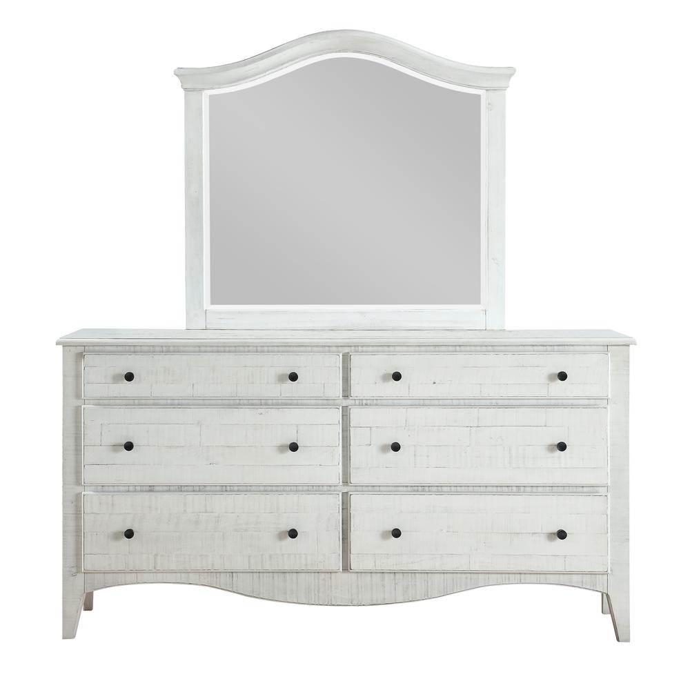 Ella Solid Wood Six Drawer Dresser in White Wash (2024). Picture 6
