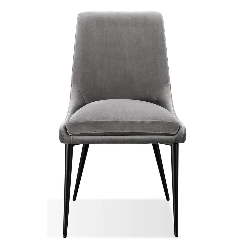Winston Upholstered Metal Leg Dining Chair in Goose and Black. Picture 4