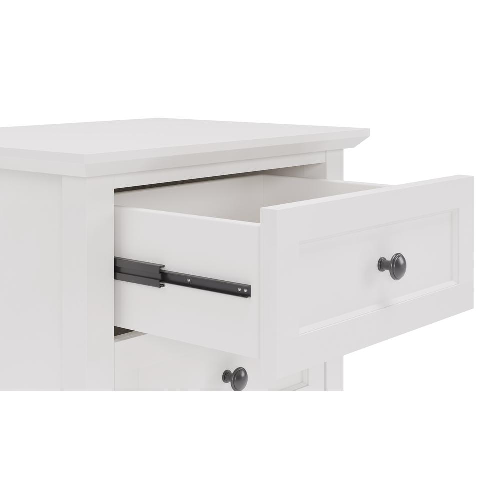 Grace Three Drawer Nightstand in Snowfall White. Picture 2