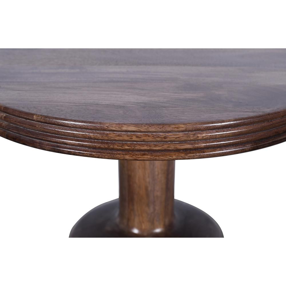 Liyana Solid Wood Round End Table in Natural Tan. Picture 4