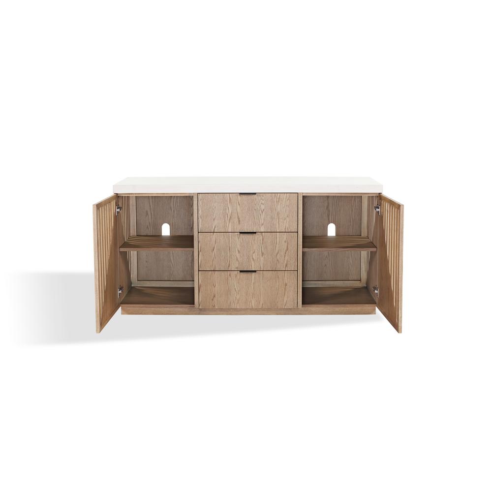 Sumner Three Drawer Two Door Sideboard in Natural. Picture 5