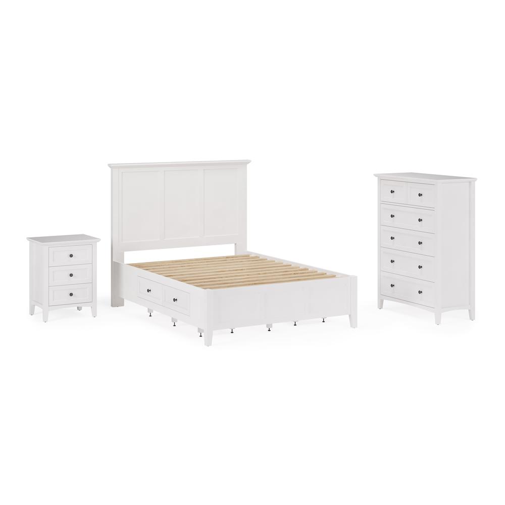 Grace Three Drawer Nightstand in Snowfall White. Picture 11