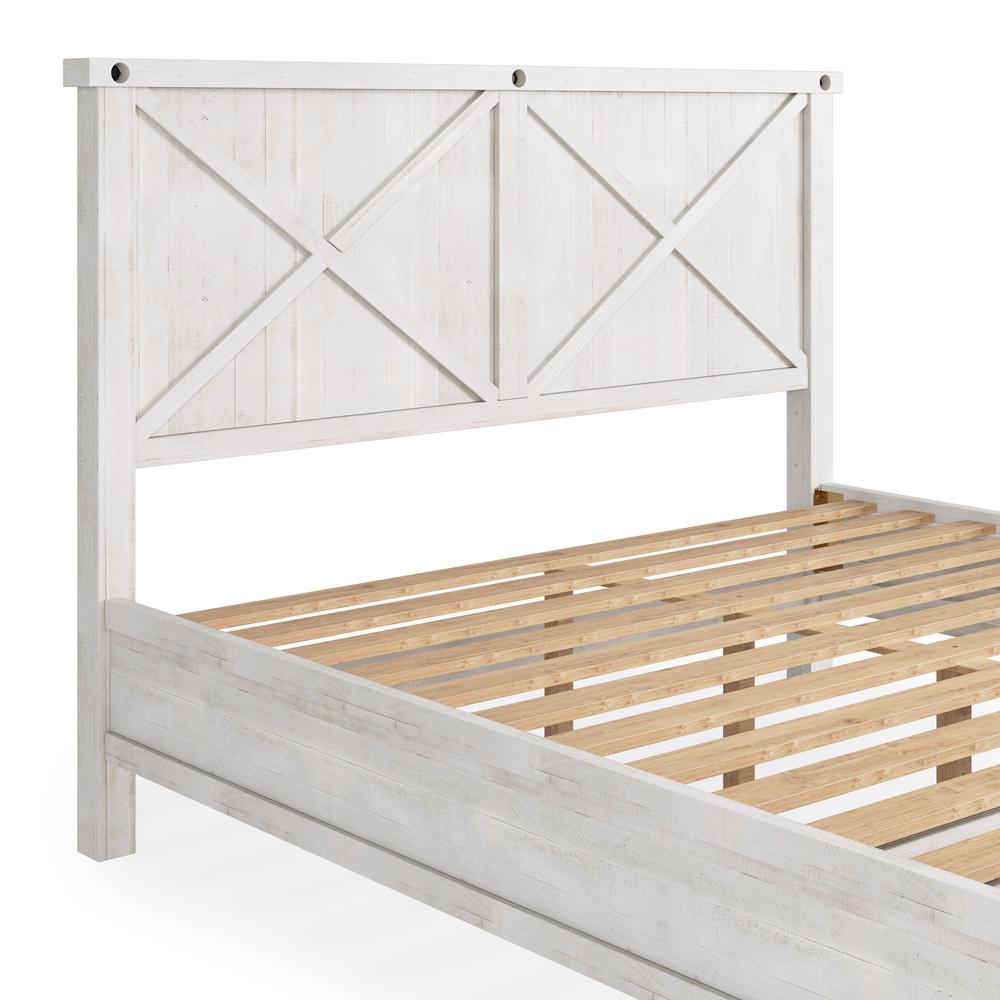 Yosemite Solid Wood Footboard Storage Bed in Rustic White. Picture 3