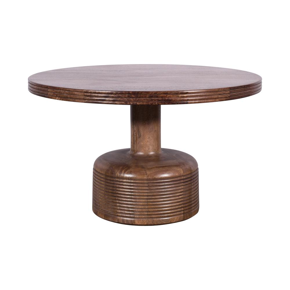 Liyana Solid Wood Round Coffee Table in Natural Tan. Picture 3