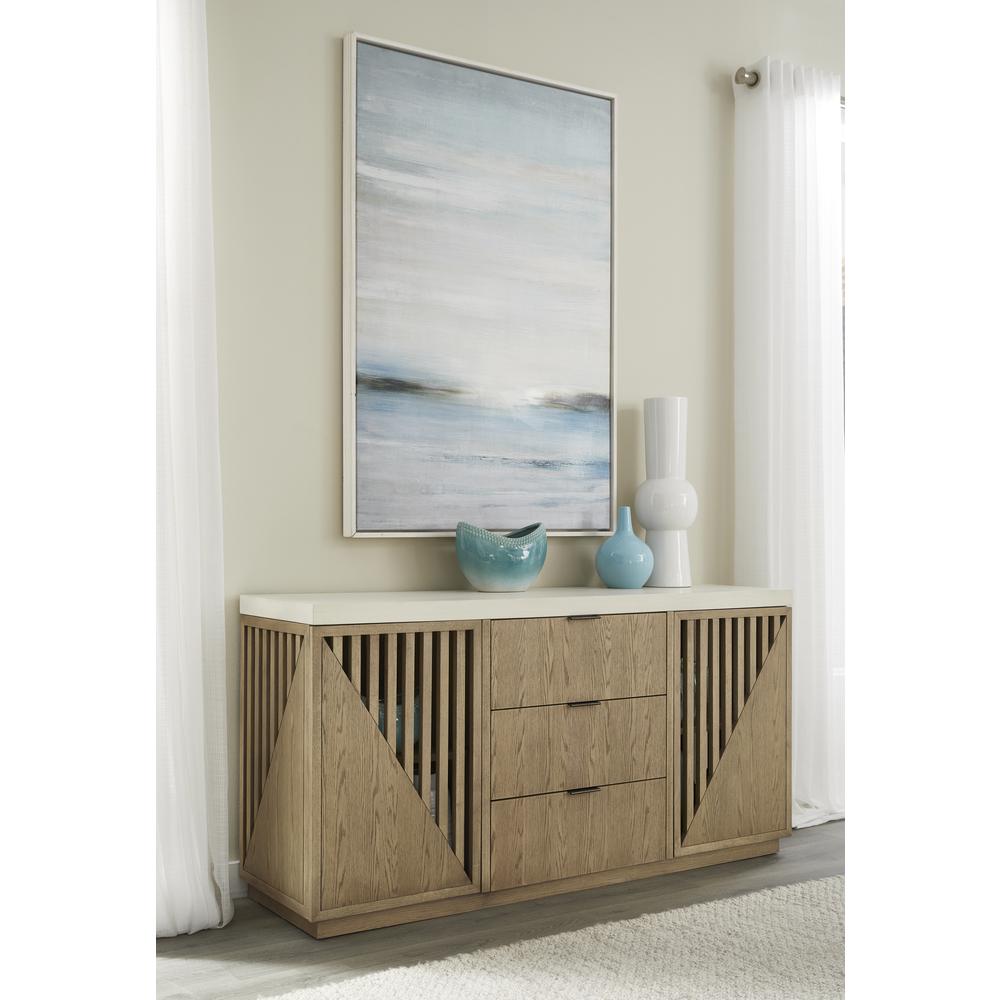 Sumner Three Drawer Two Door Sideboard in Natural. Picture 1