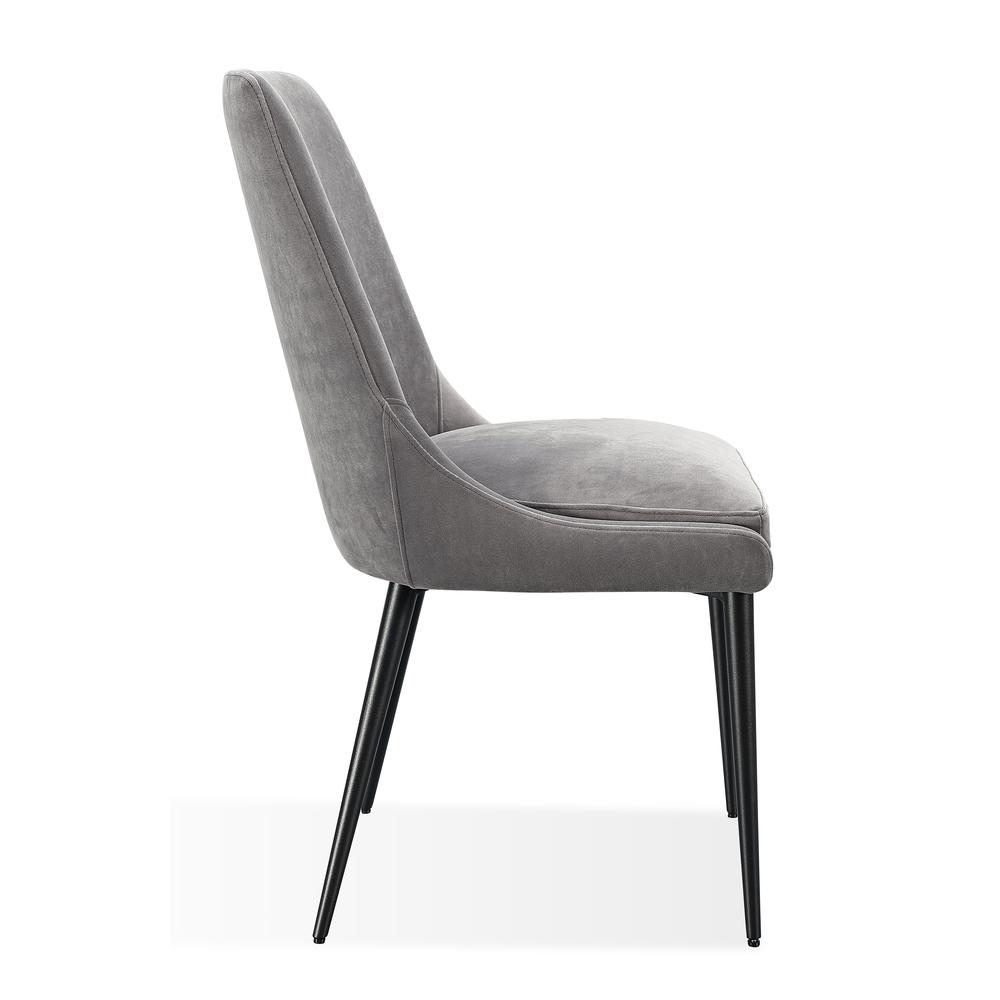 Winston Upholstered Metal Leg Dining Chair in Goose and Black. Picture 7