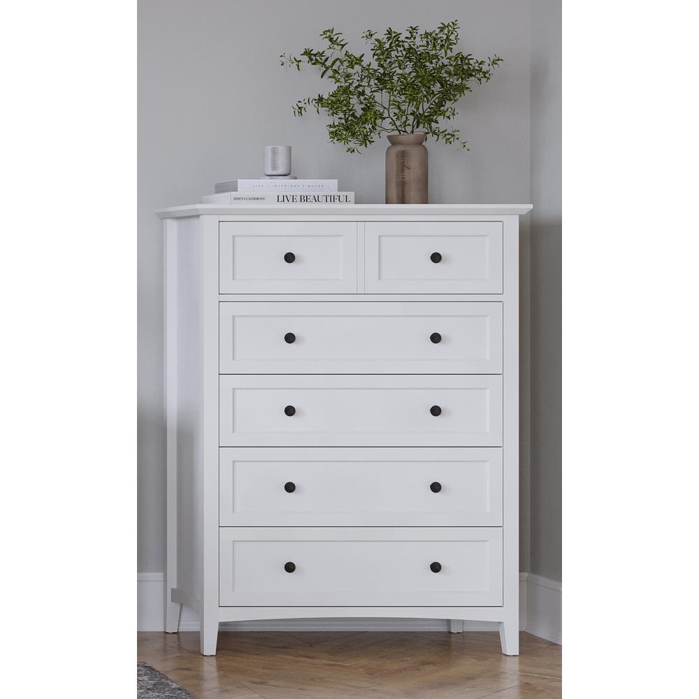 Grace Five Drawer Chest in Snowfall White (2024). Picture 1