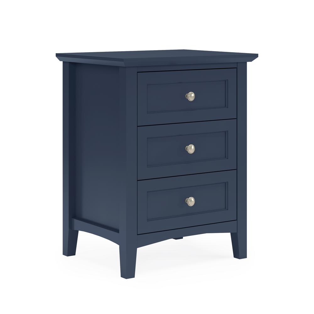 Grace Three Drawer Nightstand in Blueberry. Picture 3