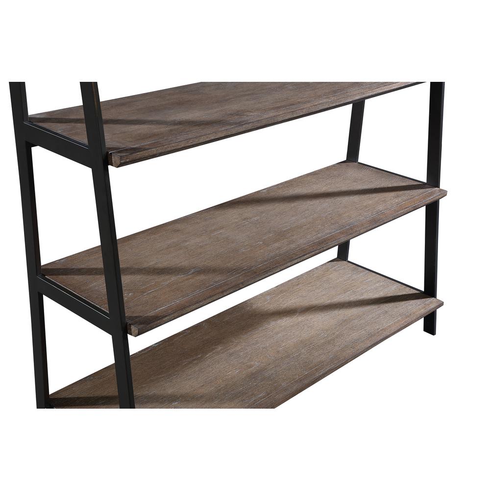 Finch Wood and Metal Etagere Bookcase in Buckwheat and Antique Bronze. Picture 2