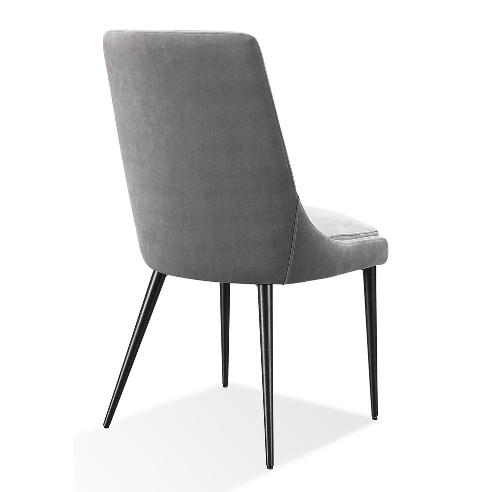Winston Upholstered Metal Leg Dining Chair in Goose and Black. Picture 6