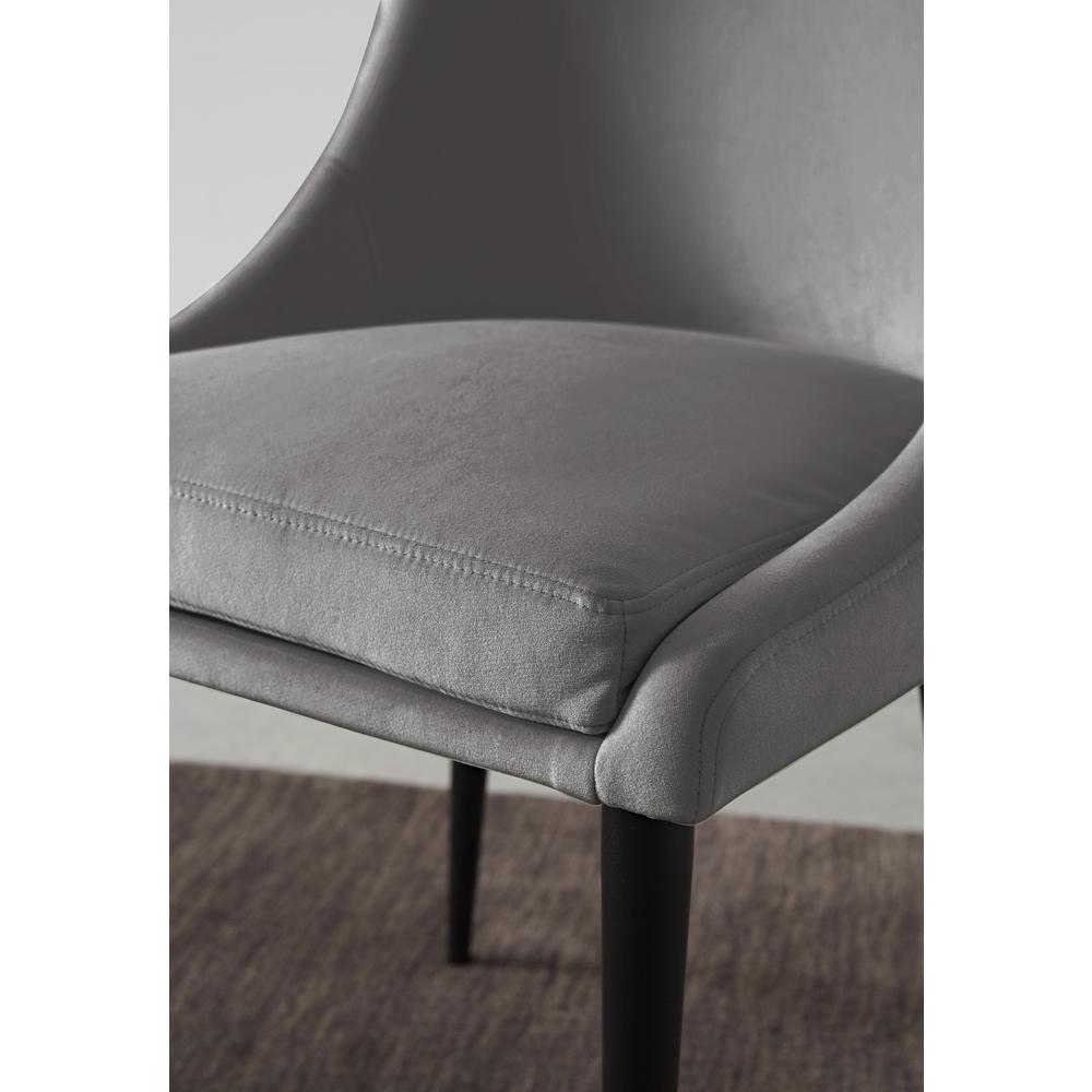 Winston Upholstered Metal Leg Dining Chair in Goose and Black. Picture 2