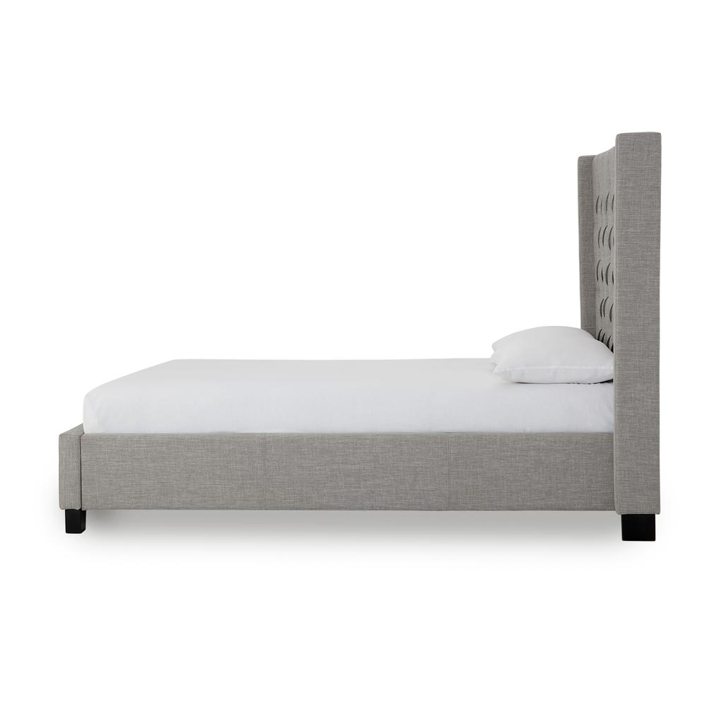Verona Upholstered Footboard Storage Bed in Speckled Grey. Picture 4