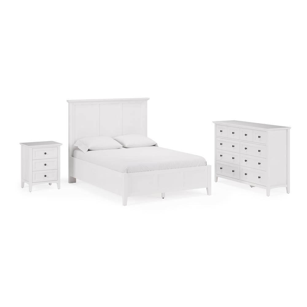 Grace Three Drawer Nightstand in Snowfall White. Picture 12