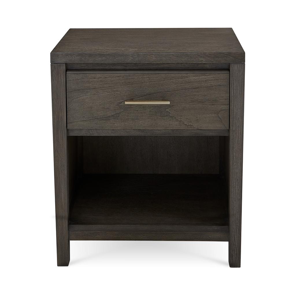 Nevis One Drawer Nightstand in Sharkskin. Picture 4