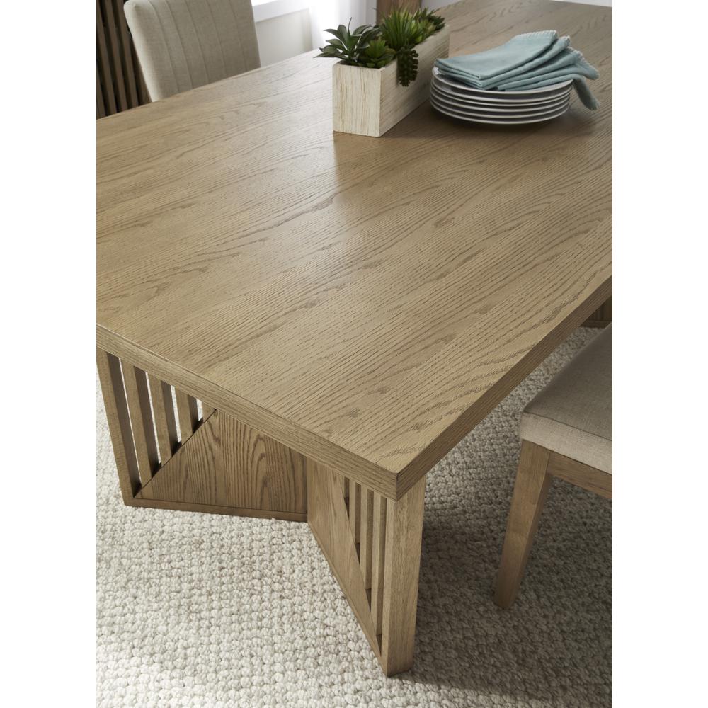 Sumner Double Pedestal Oak Dining Table in Natural. Picture 2