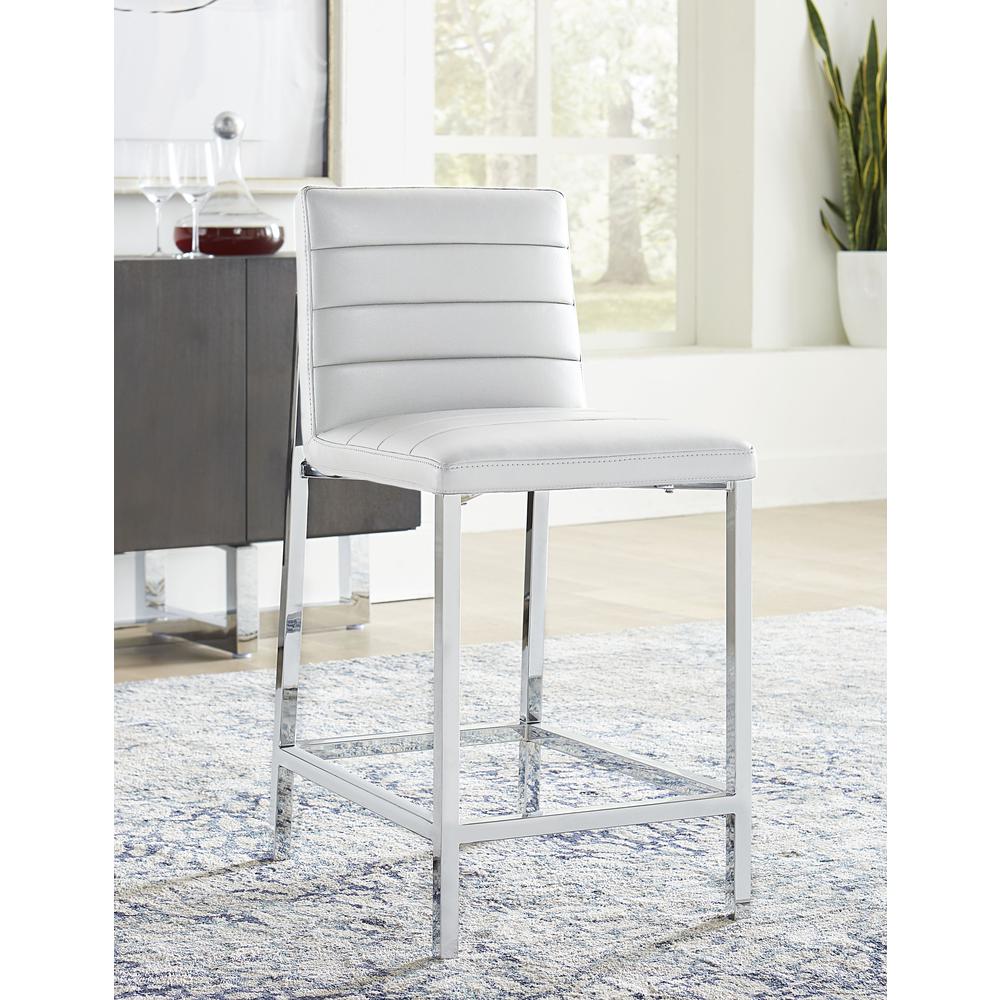 Amalfi Metal Back Counter Stool in White. Picture 1