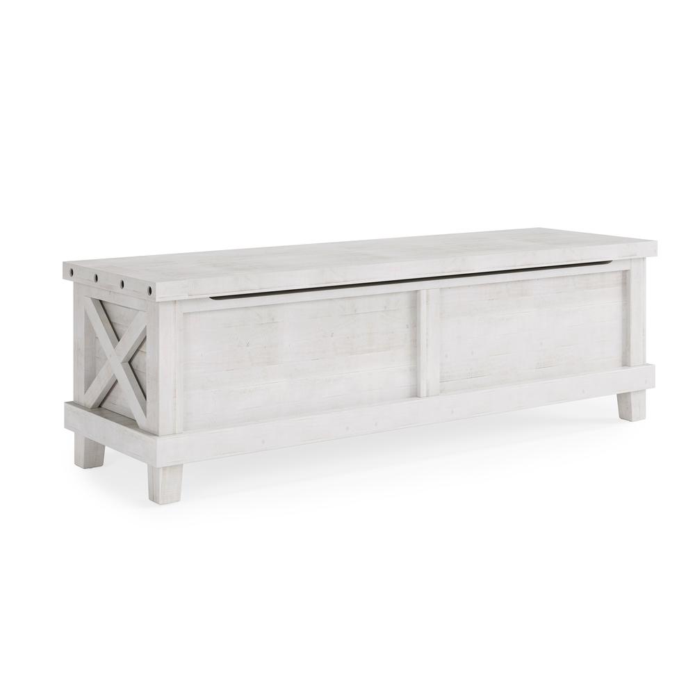 Yosemite Solid Wood Blanket Box in Rustic White. Picture 3