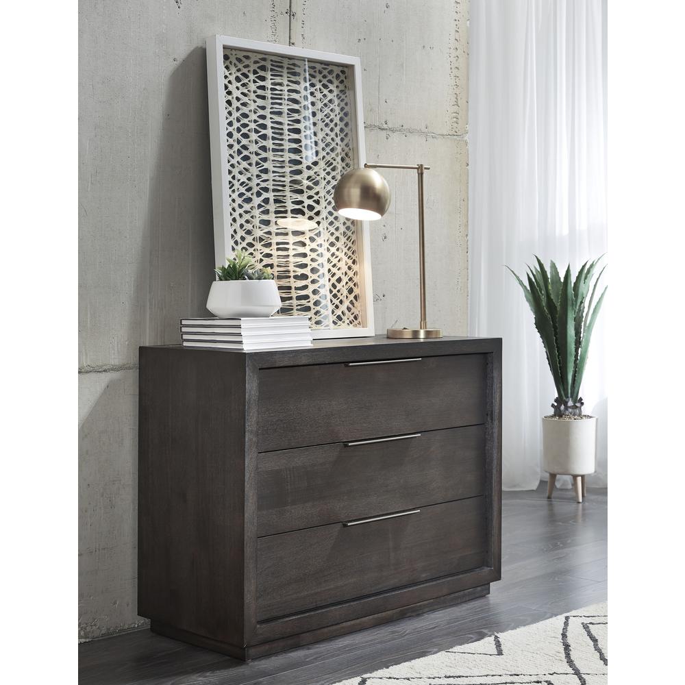 Oxford 3 Drawer Nightstand in Basalt Grey (2024). Picture 1