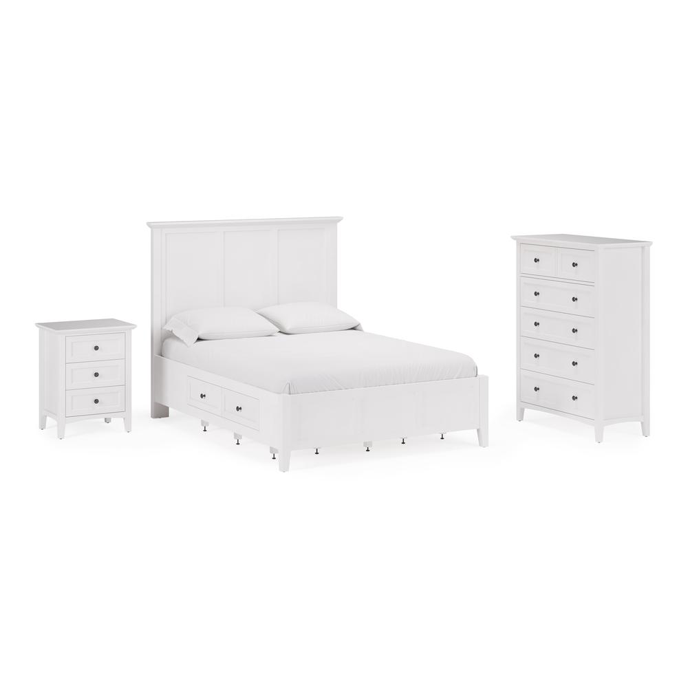 Grace Three Drawer Nightstand in Snowfall White. Picture 14