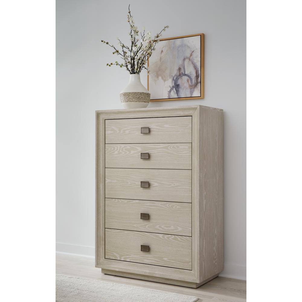 Maxime Five Drawer Chest in Ash. Picture 1