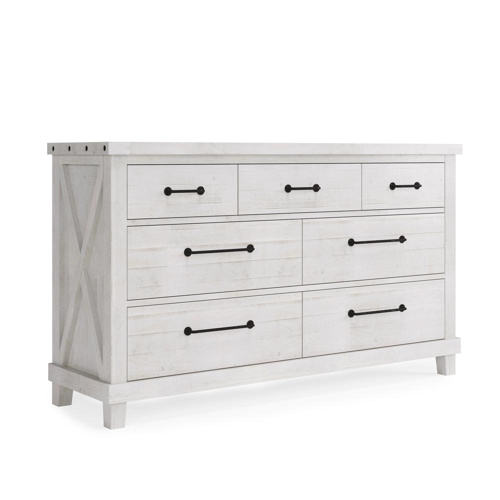 Yosemite Solid Wood Dresser in Rustic White (2024). Picture 3