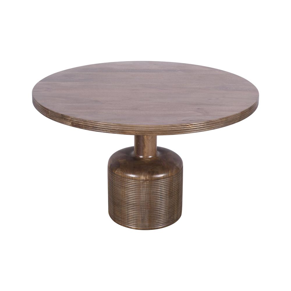Liyana Solid Wood Round Dining Table in Natural Tan. Picture 4