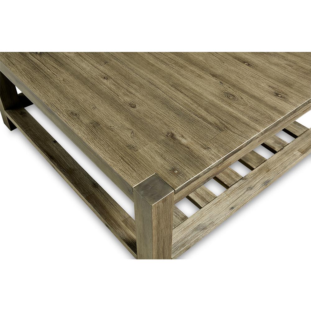 Canyon Solid Wood Square Coffee Table in Washed Grey. Picture 4