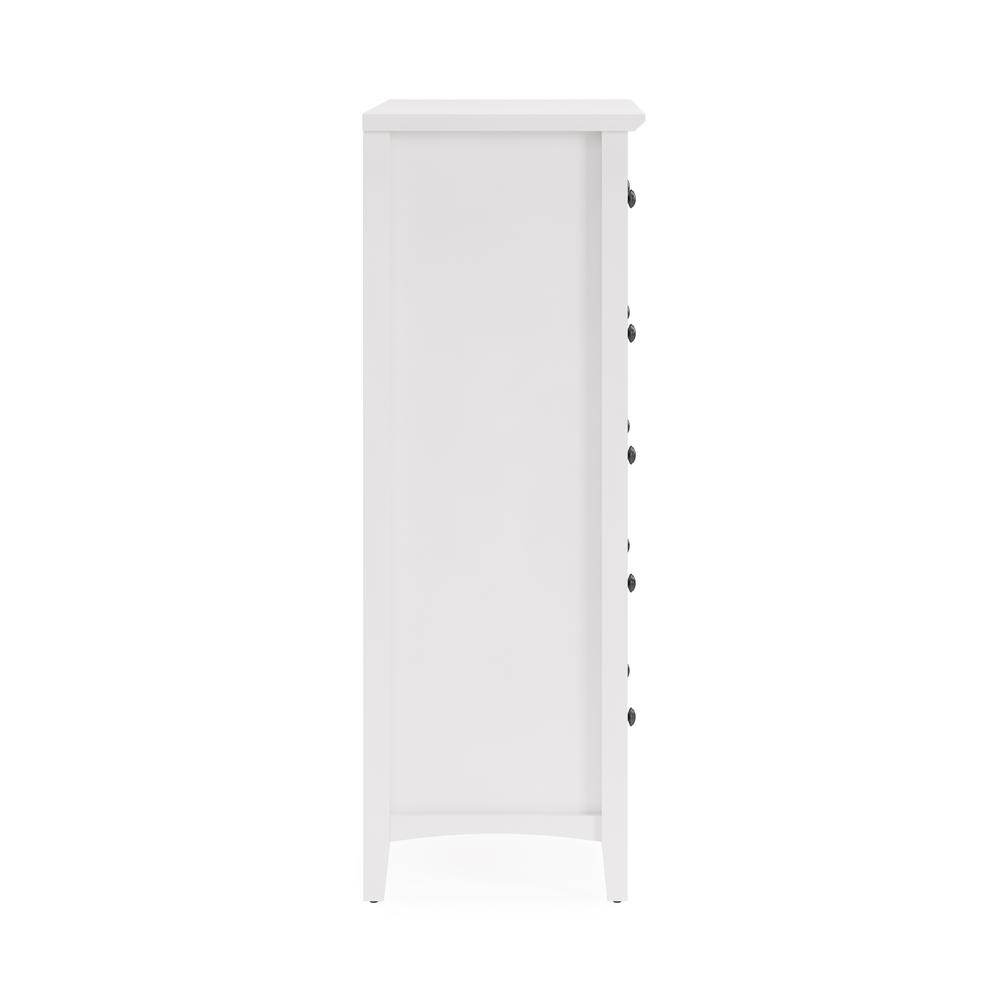Grace Five Drawer Chest in Snowfall White (2024). Picture 4